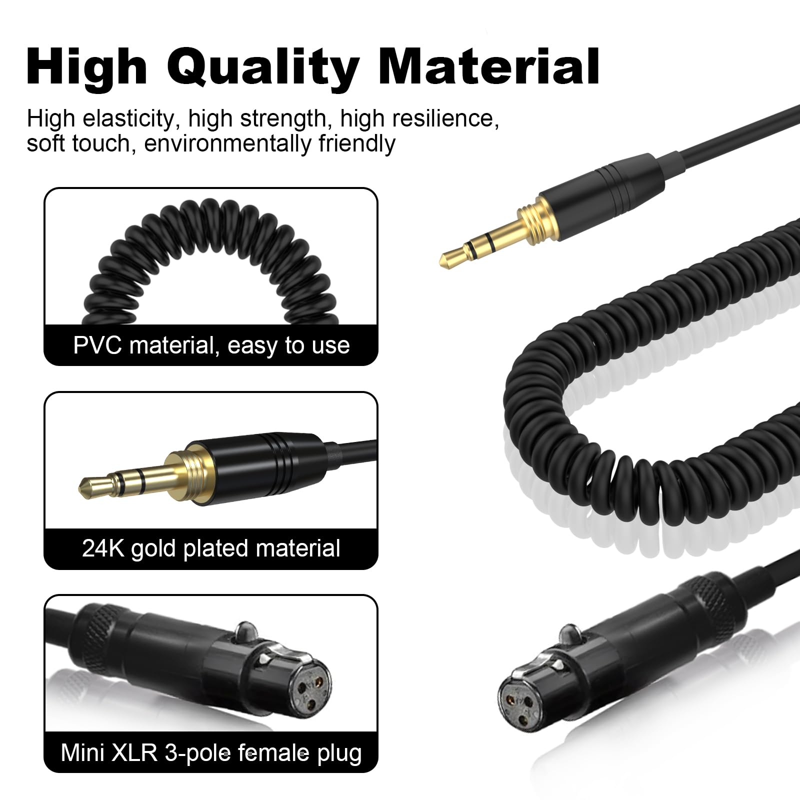 Amazon.com: K702 Headphone Cable Coiled Aux Cord Replacement